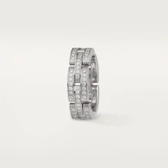 Maillon Panthere-ring, treradig, pavé