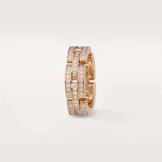 Maillon Panthere-ring, treradig, pavé