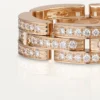 Maillon Panthere-ring, treradig, pavé