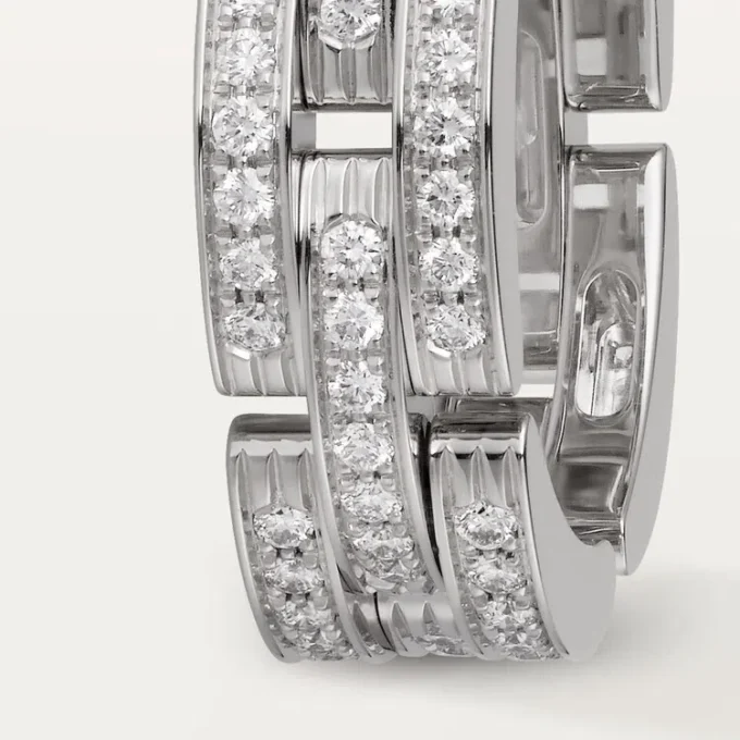 Maillon Panthere-ring, treradig, pavé