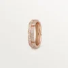 Maillon Panthere smal vigselring, 2 halva rader med diamantbeläggning – rosa guld, diamanter – Cartier