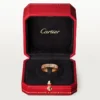 Maillon Panthere smal vigselring, 2 halva rader med diamantbeläggning – rosa guld, diamanter – Cartier