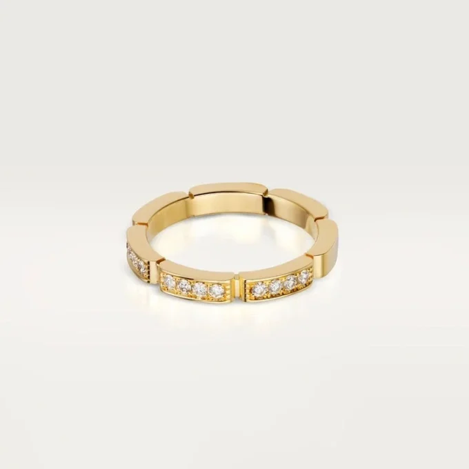 Maillon Panthere vigselring – gult guld, diamanter – Cartier