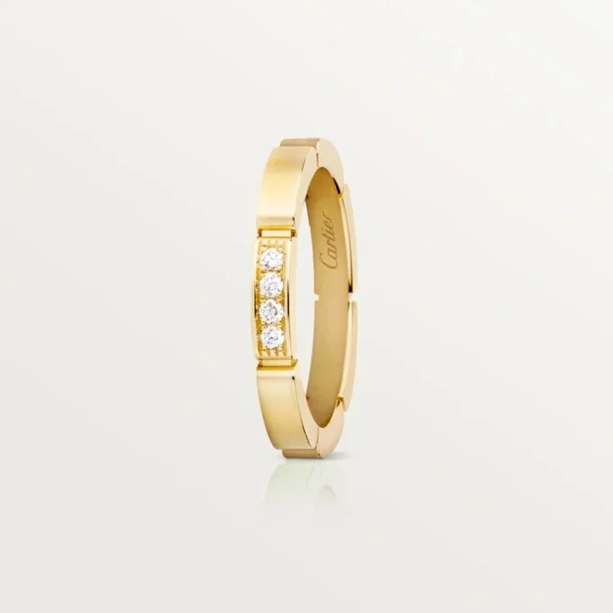 Maillon Panthere vigselring – gult guld, diamanter – Cartier