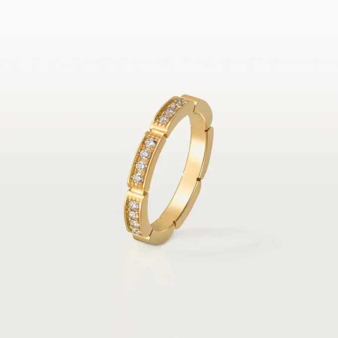 Maillon Panthere vigselring – gult guld, diamanter – Cartier
