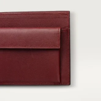 Mynt/sedlar/vinrött kalvskinn, guldfinish – Cartier
