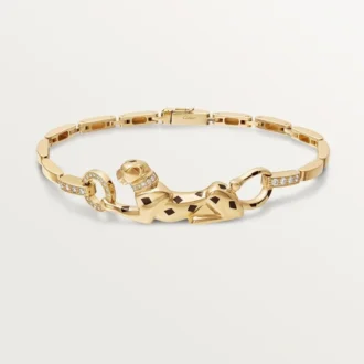 Panthere De Cartier-armband – gult guld, lack, diamant, tsavoritgranat, onyx – Cartier