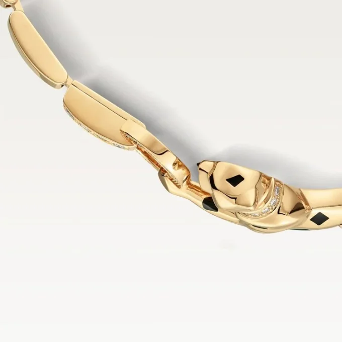 Panthere De Cartier-armband – gult guld, lack, diamant, tsavoritgranat, onyx – Cartier Panthere De Cartier-armband – gult guld, lack, diamant, tsavoritgranat, onyx – Cartier