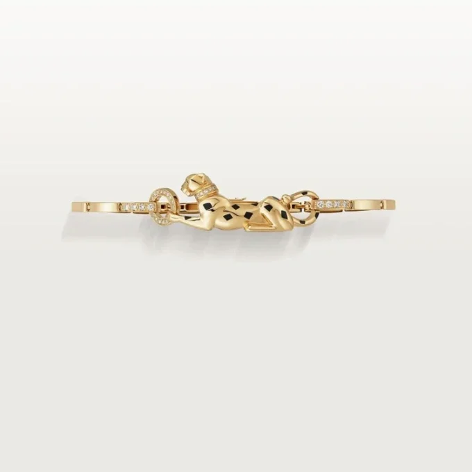 Panthere De Cartier-armband – gult guld, lack, diamant, tsavoritgranat, onyx – Cartier Panthere De Cartier-armband – gult guld, lack, diamant, tsavoritgranat, onyx – Cartier