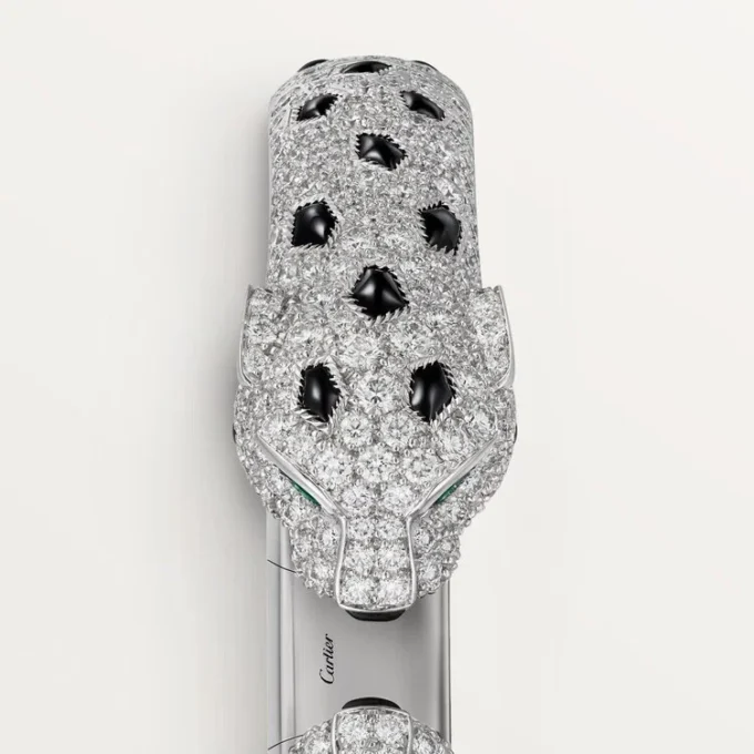 Panthere De Cartier-armband, ledat, pavé