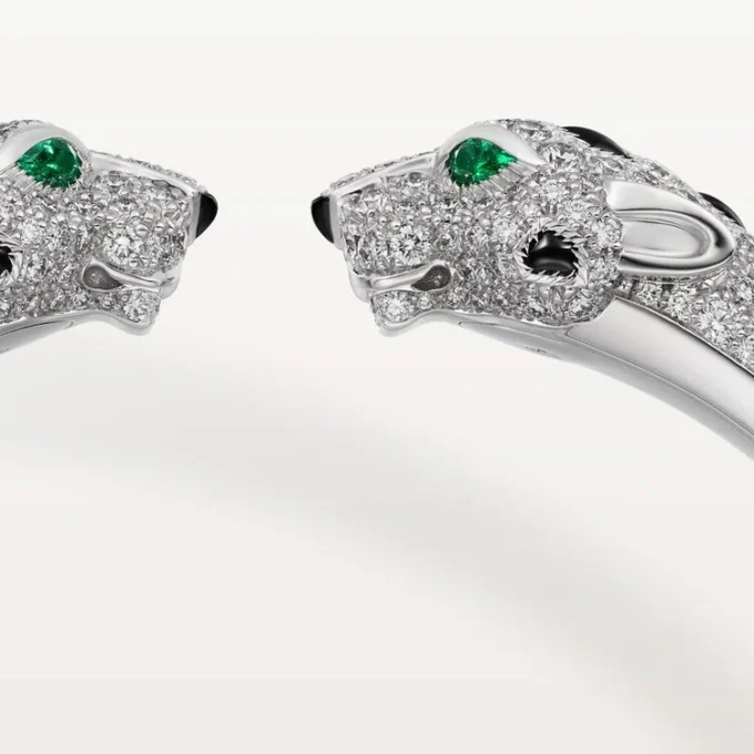 Panthere De Cartier-armband, ledat, pavé