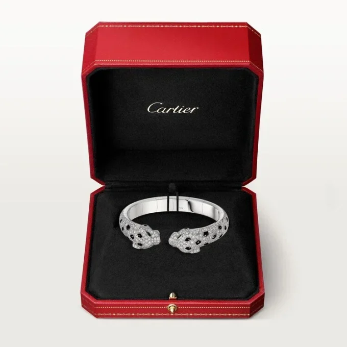 Panthere De Cartier-armband, ledat, pavé