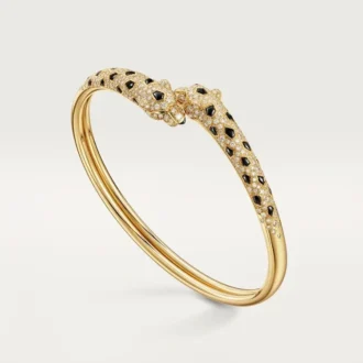 Panthere De Cartier-armband, liten modell, halvpavé