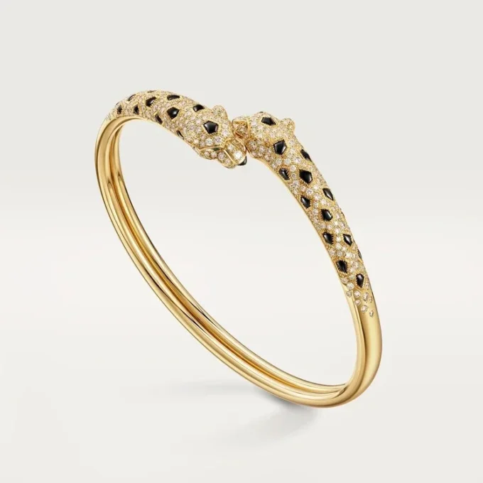 Panthere De Cartier-armband, liten modell, halvpavé