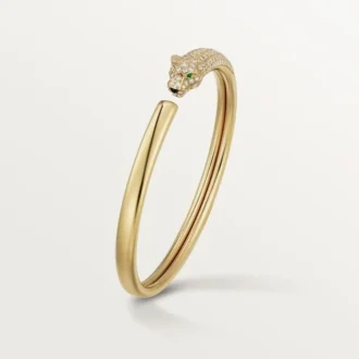 Panthere De Cartier-armband, liten modell, halvpavé