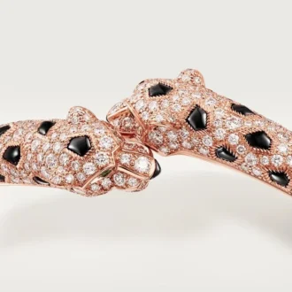Panthere De Cartier-armband, liten modell, halvpavé