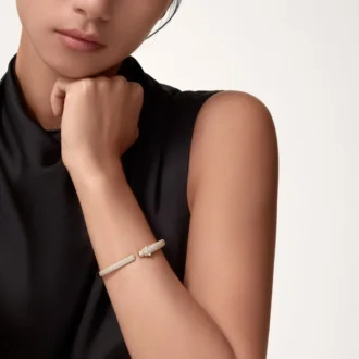 Panthere De Cartier-armband, liten modell, halvpavé