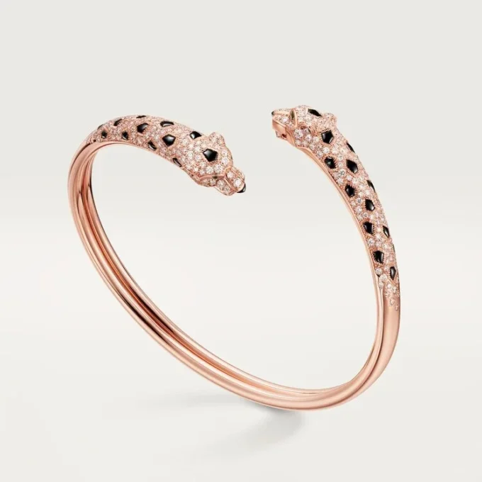 Panthere De Cartier-armband, liten modell, halvpavé