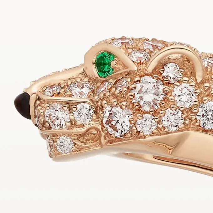 Panthere De Cartier-armband, liten modell, halvpavé