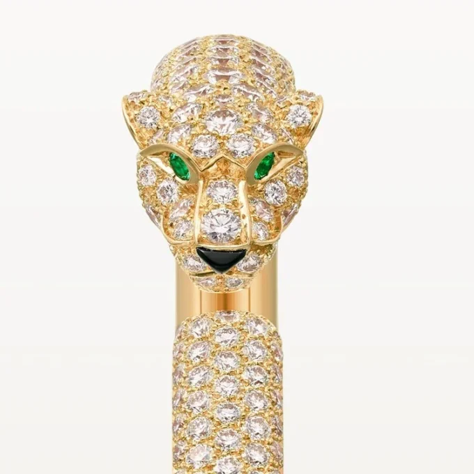 Panthere De Cartier-armband, liten modell, halvpavé