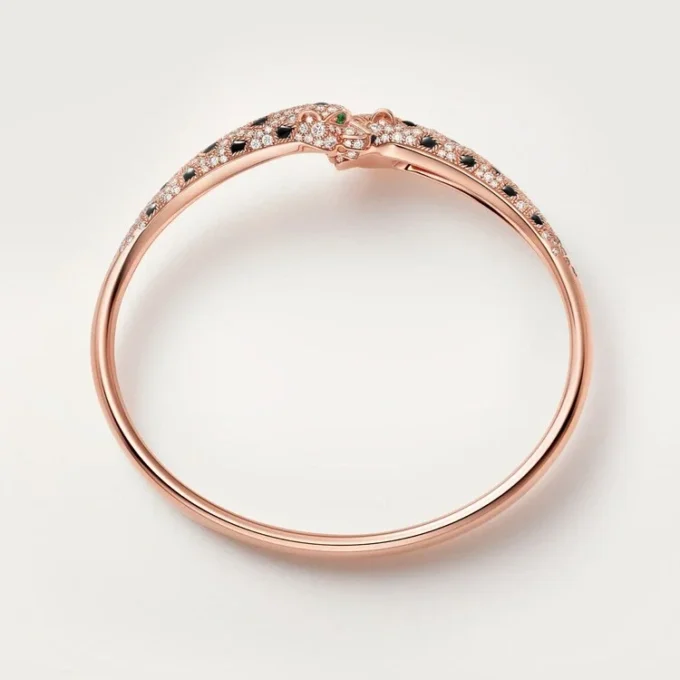 Panthere De Cartier-armband, liten modell, halvpavé