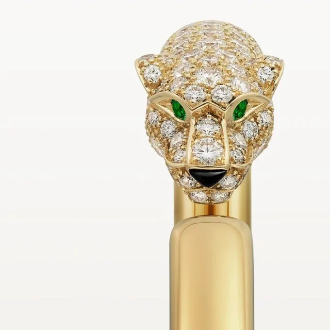 Panthere De Cartier-armband, liten modell, halvpavé