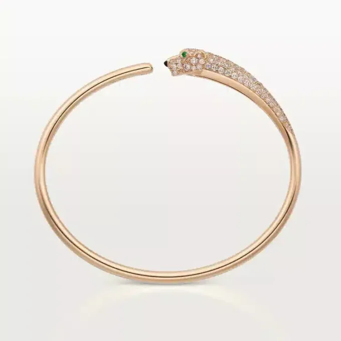 Panthere De Cartier-armband, liten modell, halvpavé