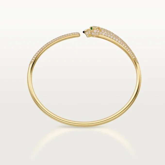 Panthere De Cartier-armband, liten modell, halvpavé