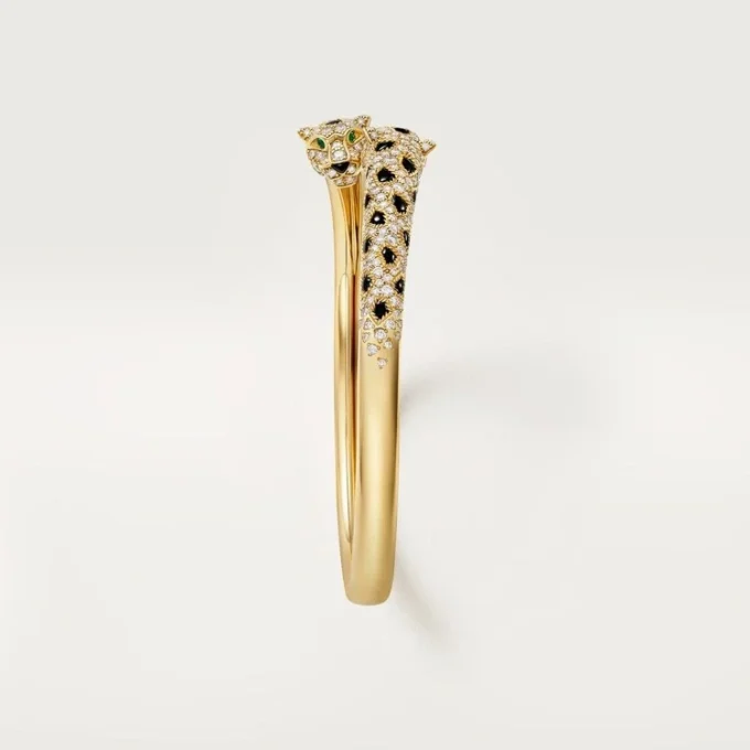 Panthere De Cartier-armband, liten modell, halvpavé