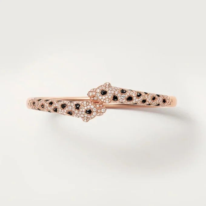 Panthere De Cartier-armband, liten modell, halvpavé