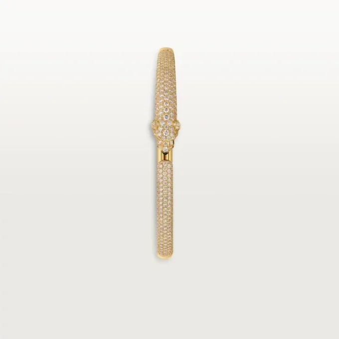 Panthere De Cartier-armband, liten modell, halvpavé