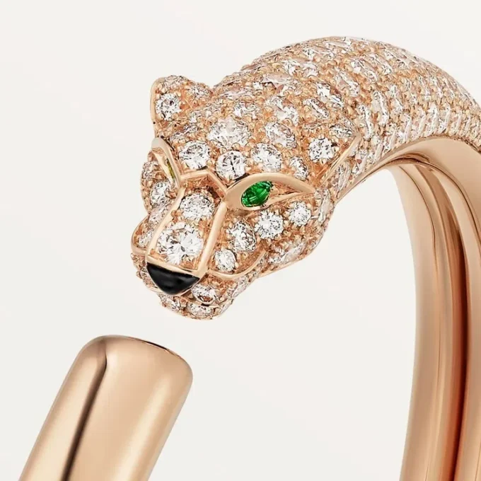 Panthere De Cartier-armband, liten modell, halvpavé