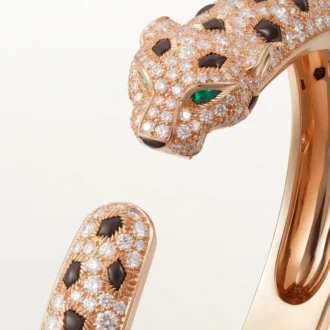 Panthere De Cartier-armband, medelstor modell, halvpavé