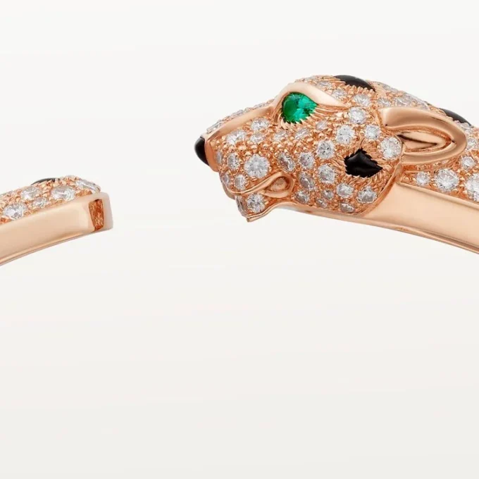 Panthere De Cartier-armband, medelstor modell, halvpavé