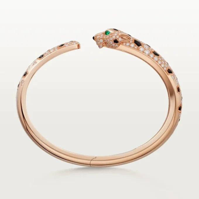 Panthere De Cartier-armband, medelstor modell, halvpavé