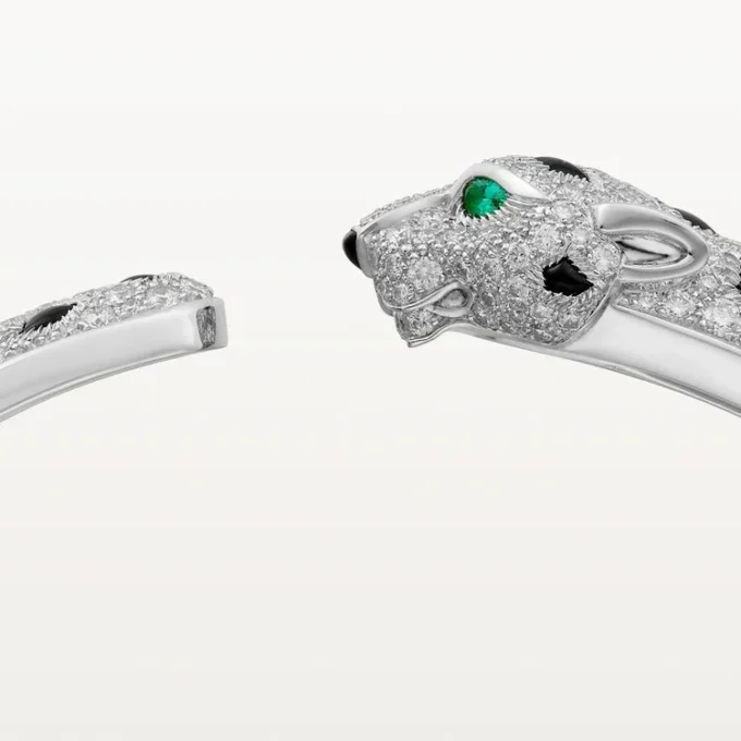 Panthere De Cartier-armband, medelstor modell, halvpavé