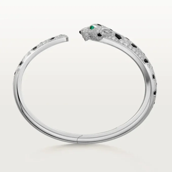 Panthere De Cartier-armband, medelstor modell, halvpavé