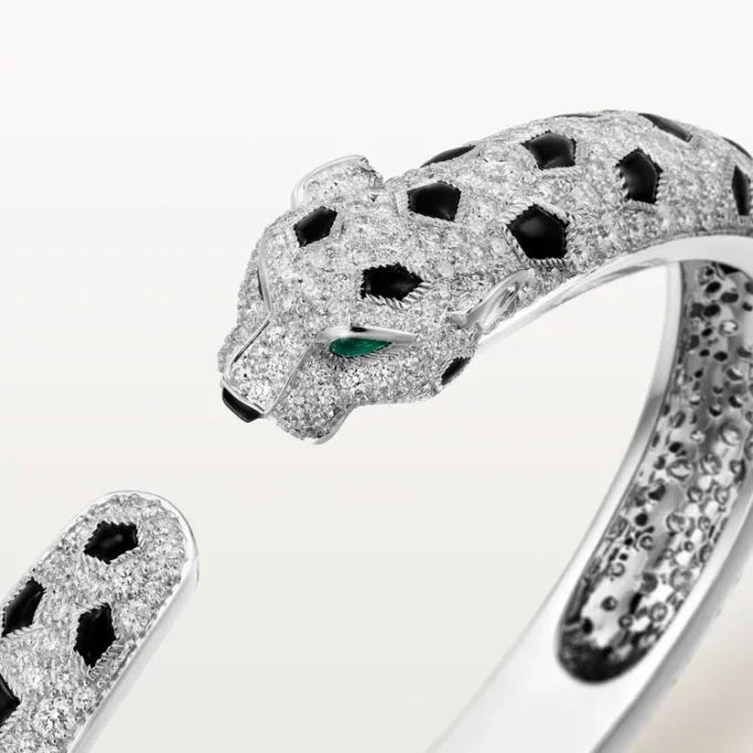 Panthere De Cartier-armband, medelstor modell, pavé