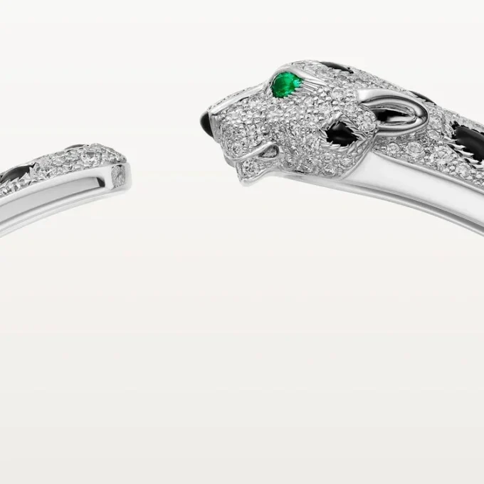 Panthere De Cartier-armband, medelstor modell, pavé