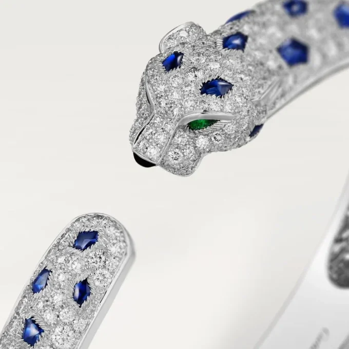 Panthere De Cartier-armband, medelstor modell, pavé