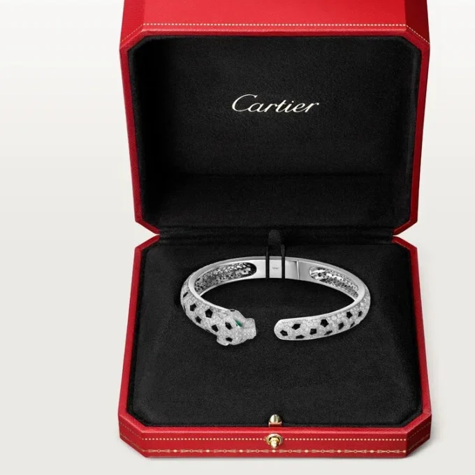 Panthere De Cartier-armband, medelstor modell, pavé