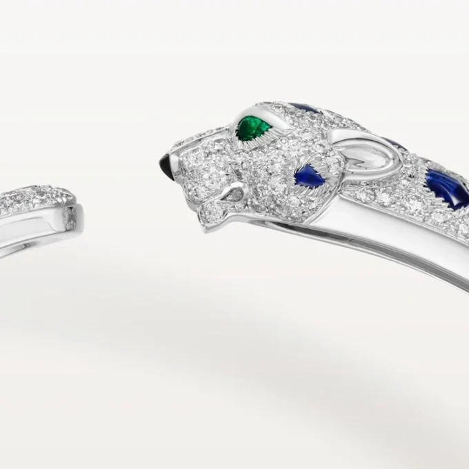 Panthere De Cartier-armband, medelstor modell, pavé