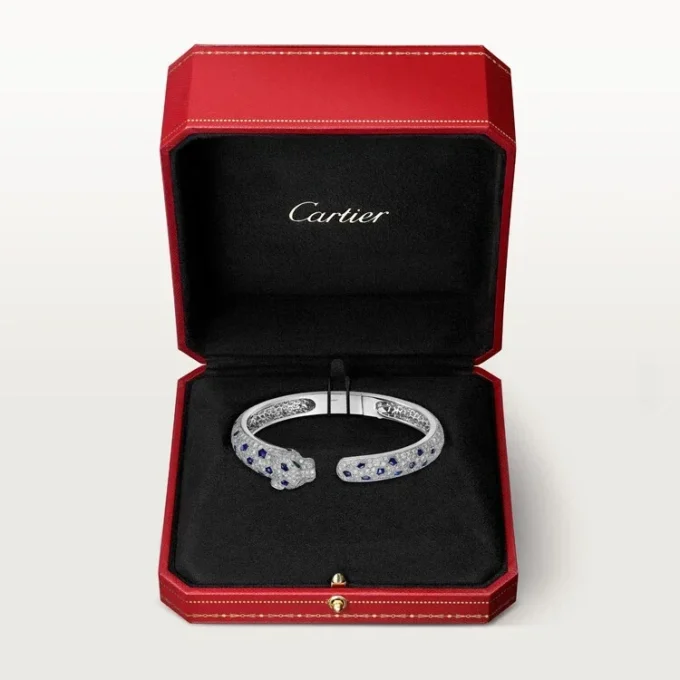Panthere De Cartier-armband, medelstor modell, pavé