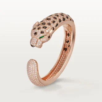 Panthere De Cartier-armband, obsidian, pavé