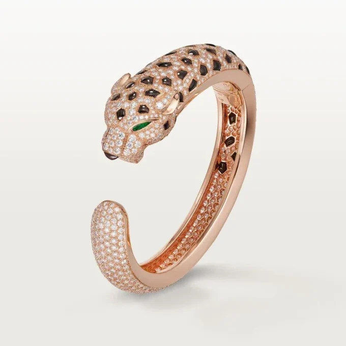 Panthere De Cartier-armband, obsidian, pavé