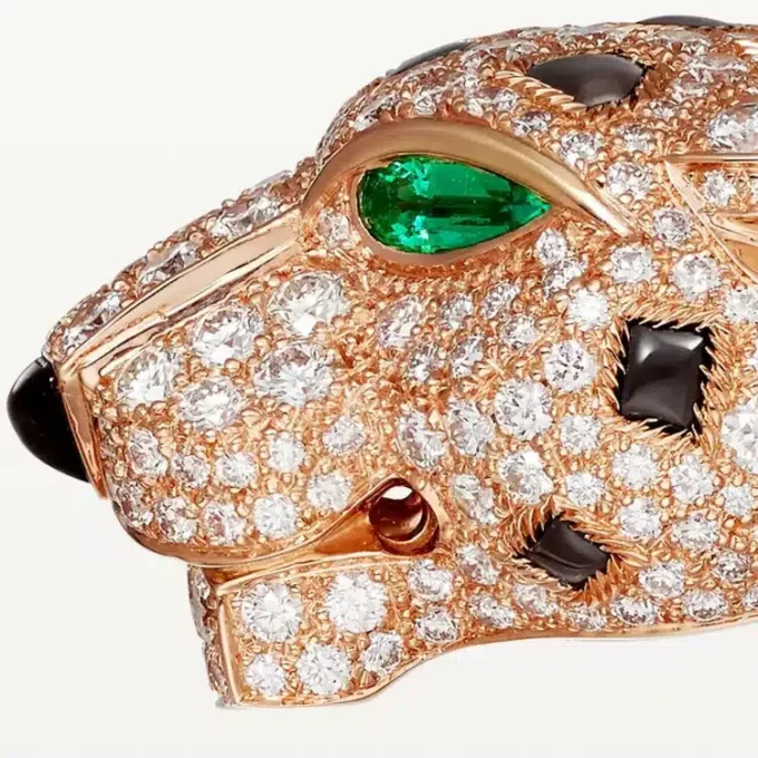 Panthere De Cartier-armband, obsidian, pavé