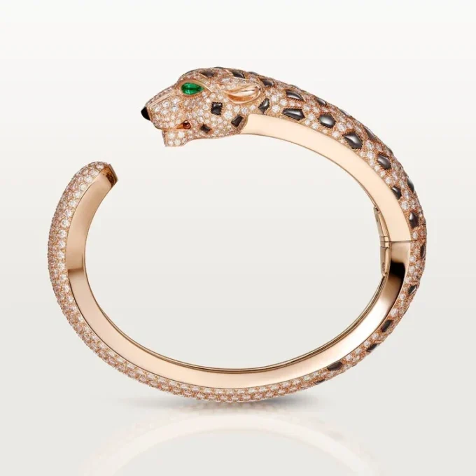 Panthere De Cartier-armband, obsidian, pavé