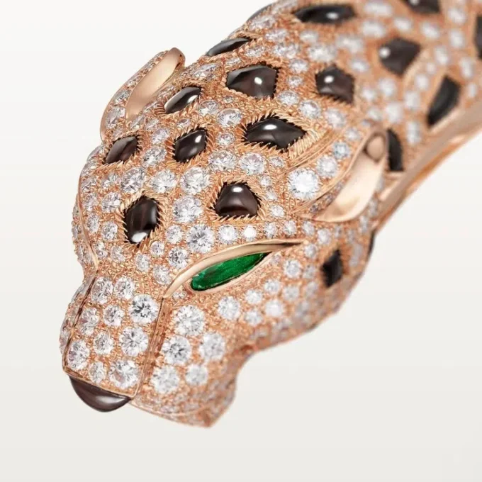 Panthere De Cartier-armband, obsidian, pavé