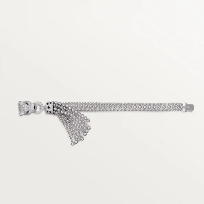 Panthere De Cartier-armband, på kedja, halvpavé Panthere De Cartier-armband, på kedja, halvpavé
