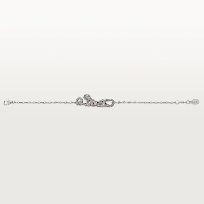 Panthere De Cartier-armband, på kedja, halvpavé Panthere De Cartier-armband, på kedja, halvpavé